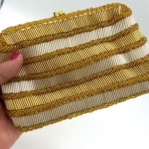 VTG Gold Party Beaded Clutch